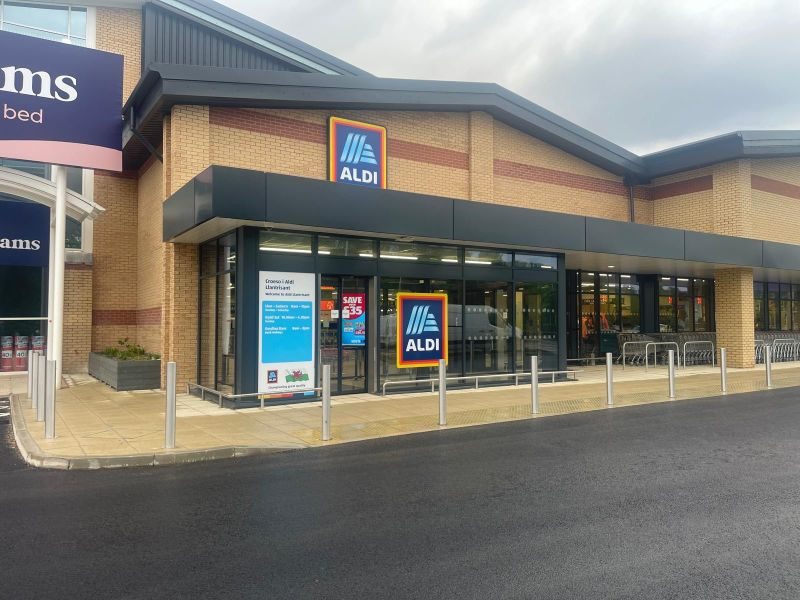 Finished ALDI store extension at Llantrisant